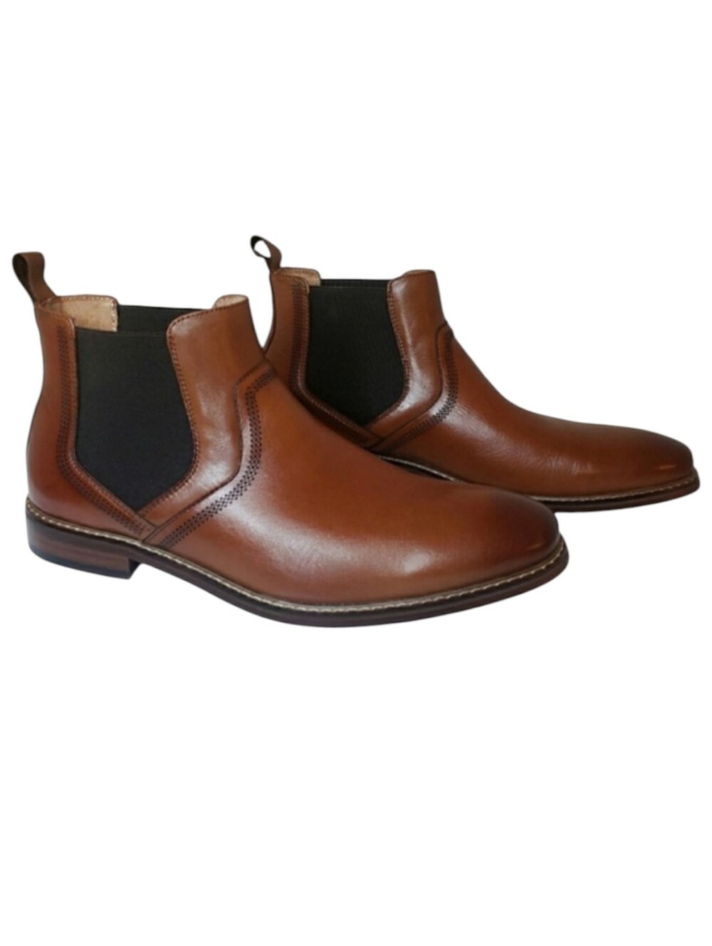Stacy Adams Altair Plain Toe Chelsea Dress Boot Cognac